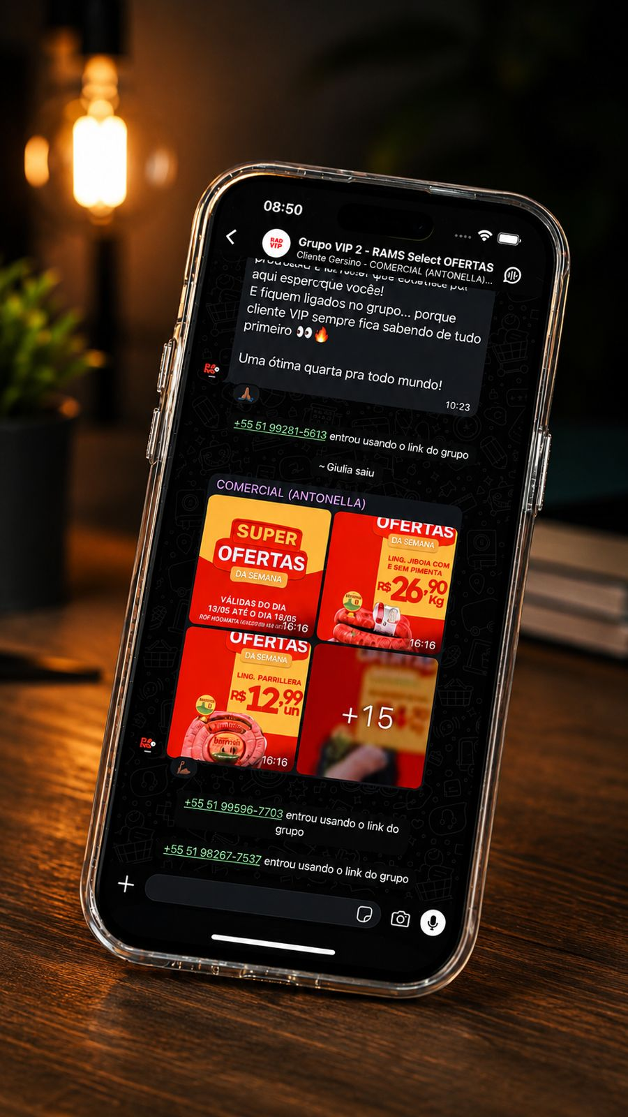 Prévia do Grupo VIP no WhatsApp com ofertas exclusivas