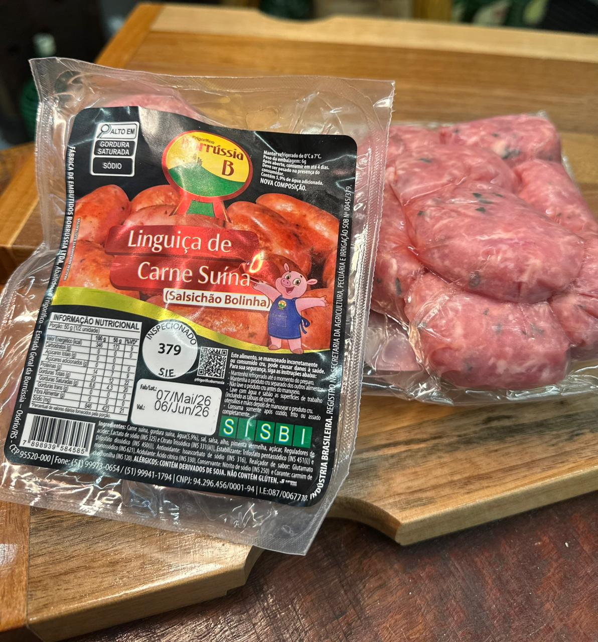 Linguiça de Carne Suína Salsichão Bolinha Borrússia